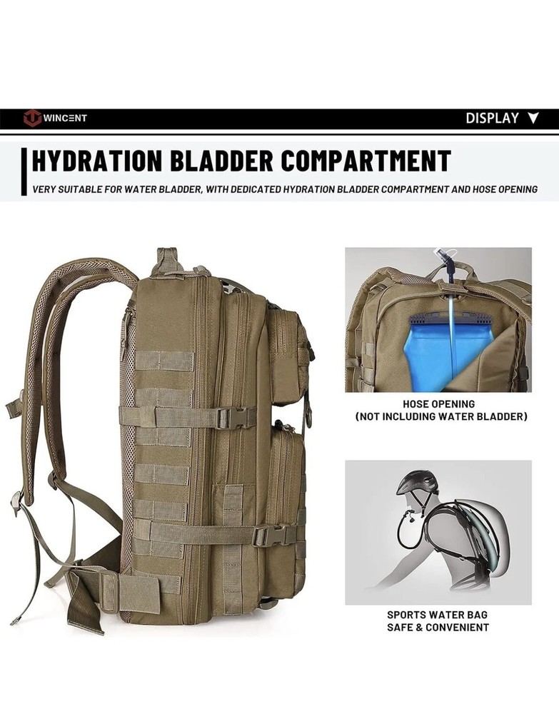 WINCENT Multi Function Military Tactical Assault Backpack w/Double Stitch ✅🔥✅