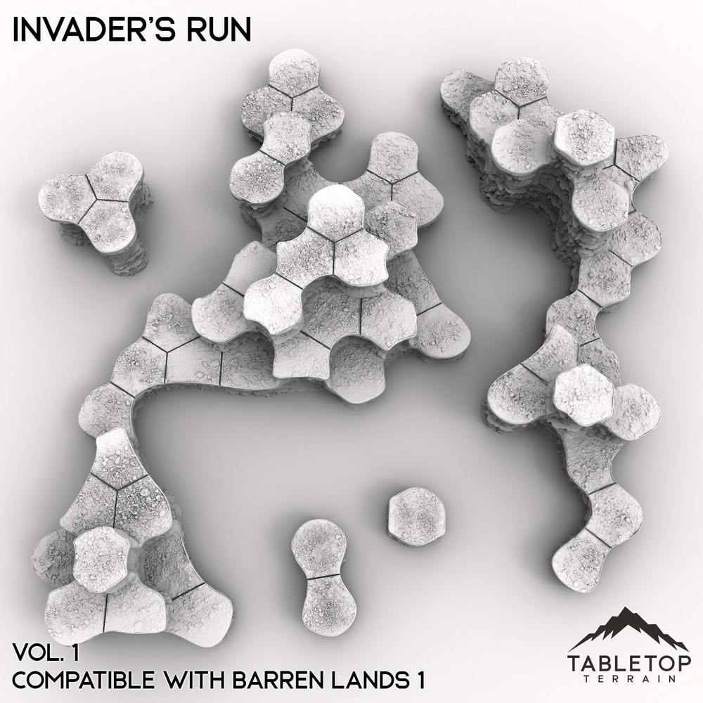 HEXTECH Invader's Run Map Hill Sets - 6mm - Small Scale Mech Wargames 6mm 8mm