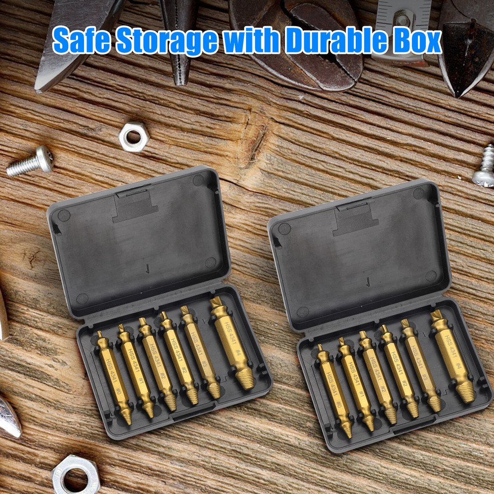 12pcs Fast Damaged Screw Extractor Speed Out Drill Bits Tool Broken Bolt Remover