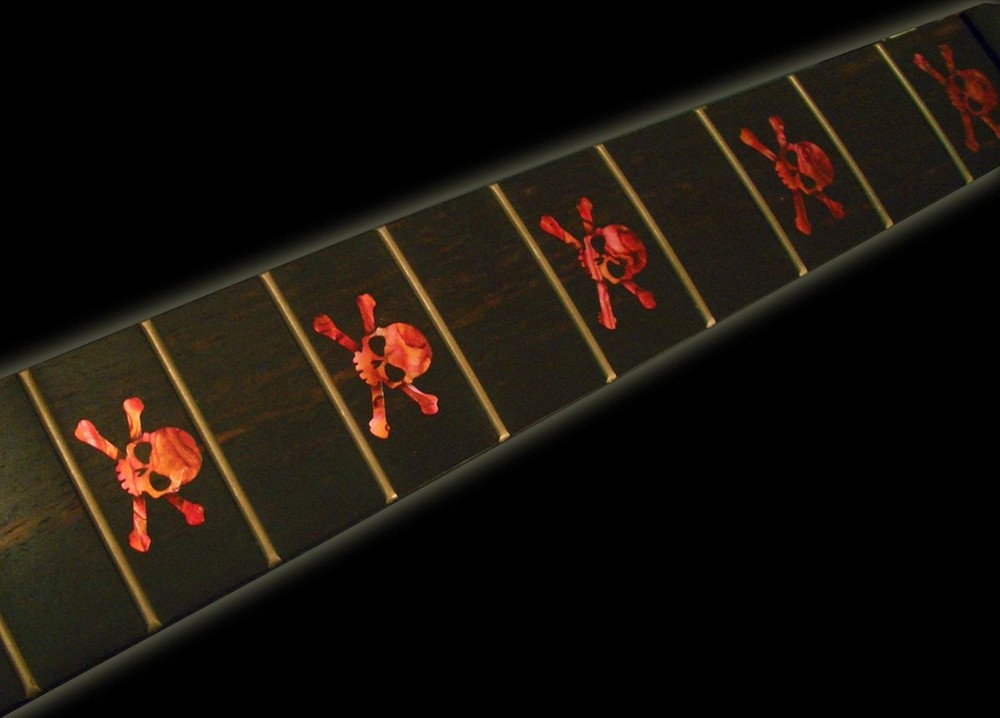 Red Skull Guitar Inlay Sticker Decal