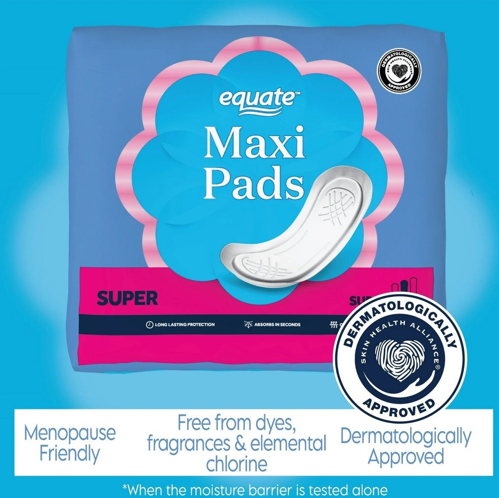 Equate Super Protection Maxi Pads, 48-Count