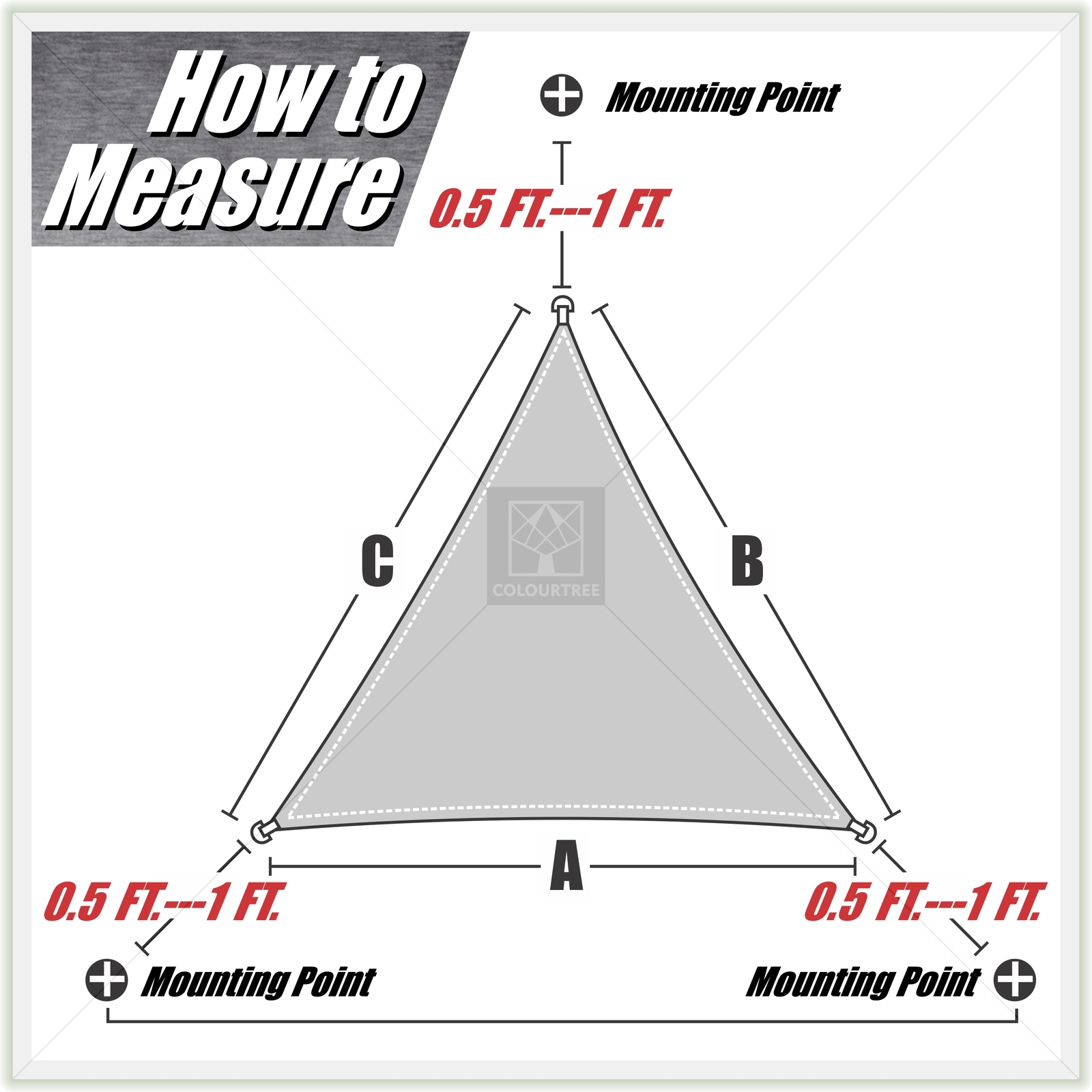 ColourTree Triangle Sun Shade Sail Outdoor Garden Patio Pool Awning Canopy Top