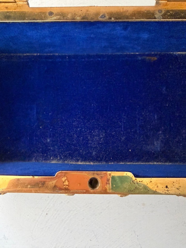 German Gothic Revival Silvered & Gilt Bronze Casket – Medieval Figural Relief –