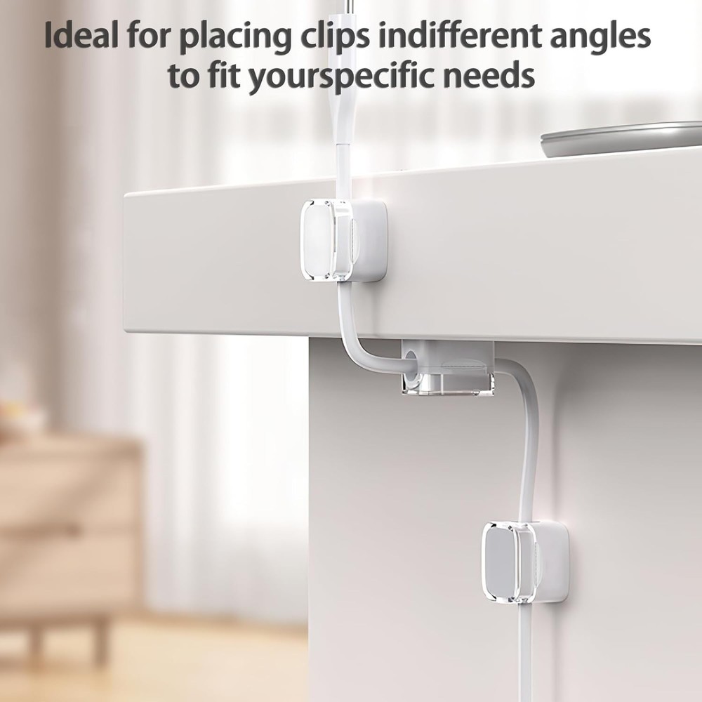 Versatile 6 Pack Self-Adhesive Cable Clips - Minimalist Desk Organizer Solution