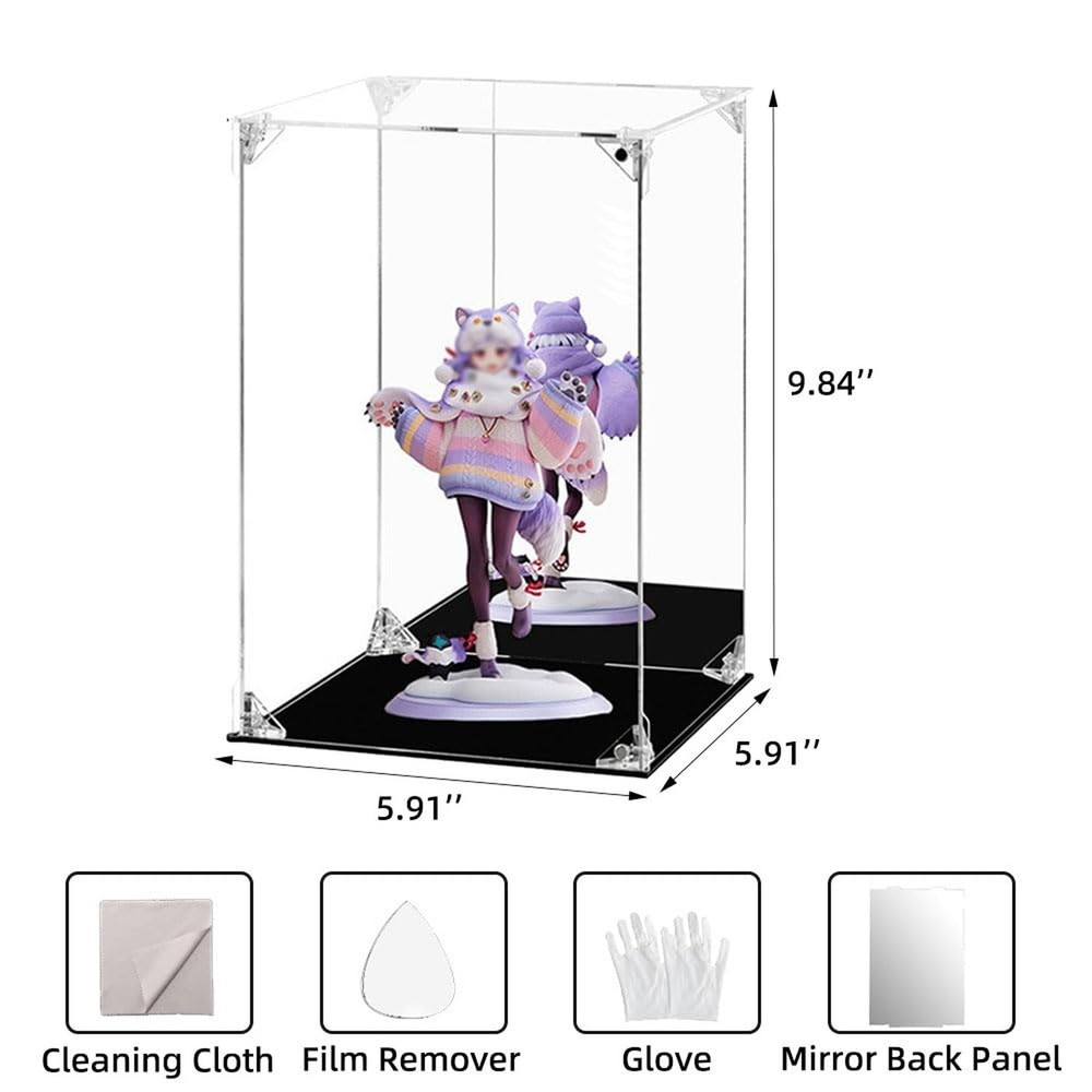 Anime Figurine Display Case, Clear Assemble Display Box Dustproof Protection ...