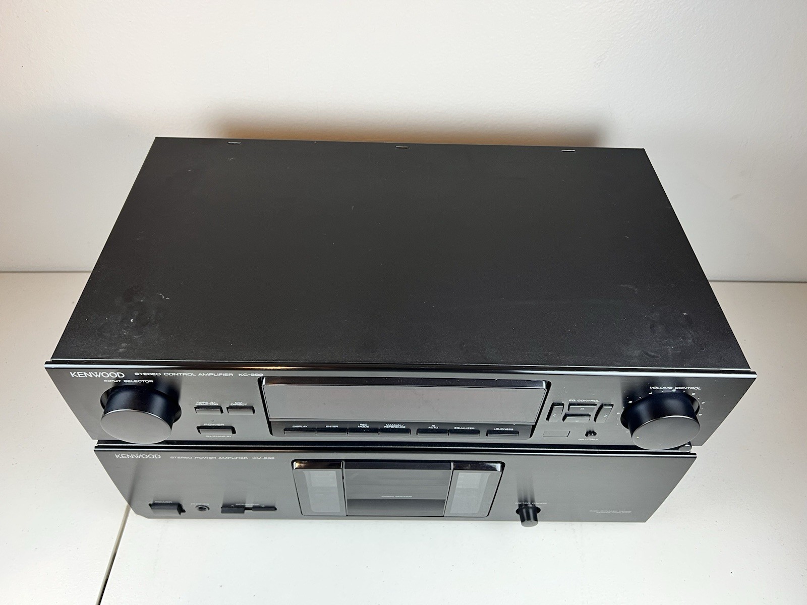 Vintage Kenwood KM-992 Stereo Power Amplifier & KC-992 Control Amplifier Tested