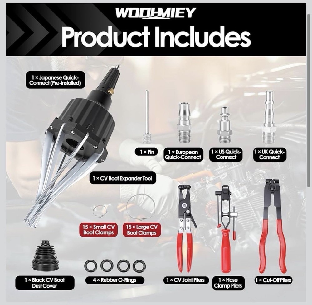 Pneumatic CV Boot Expander Tool Kit Blue Universal Joint Installer Set