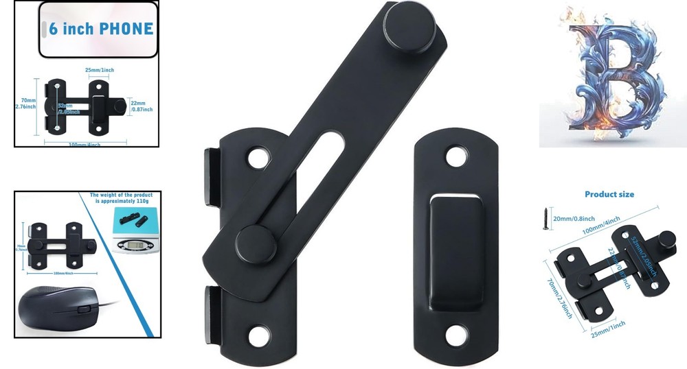 Ergonomic 4-Inch Flip Latch for Barn Doors - Easy Installation & Modern Style
