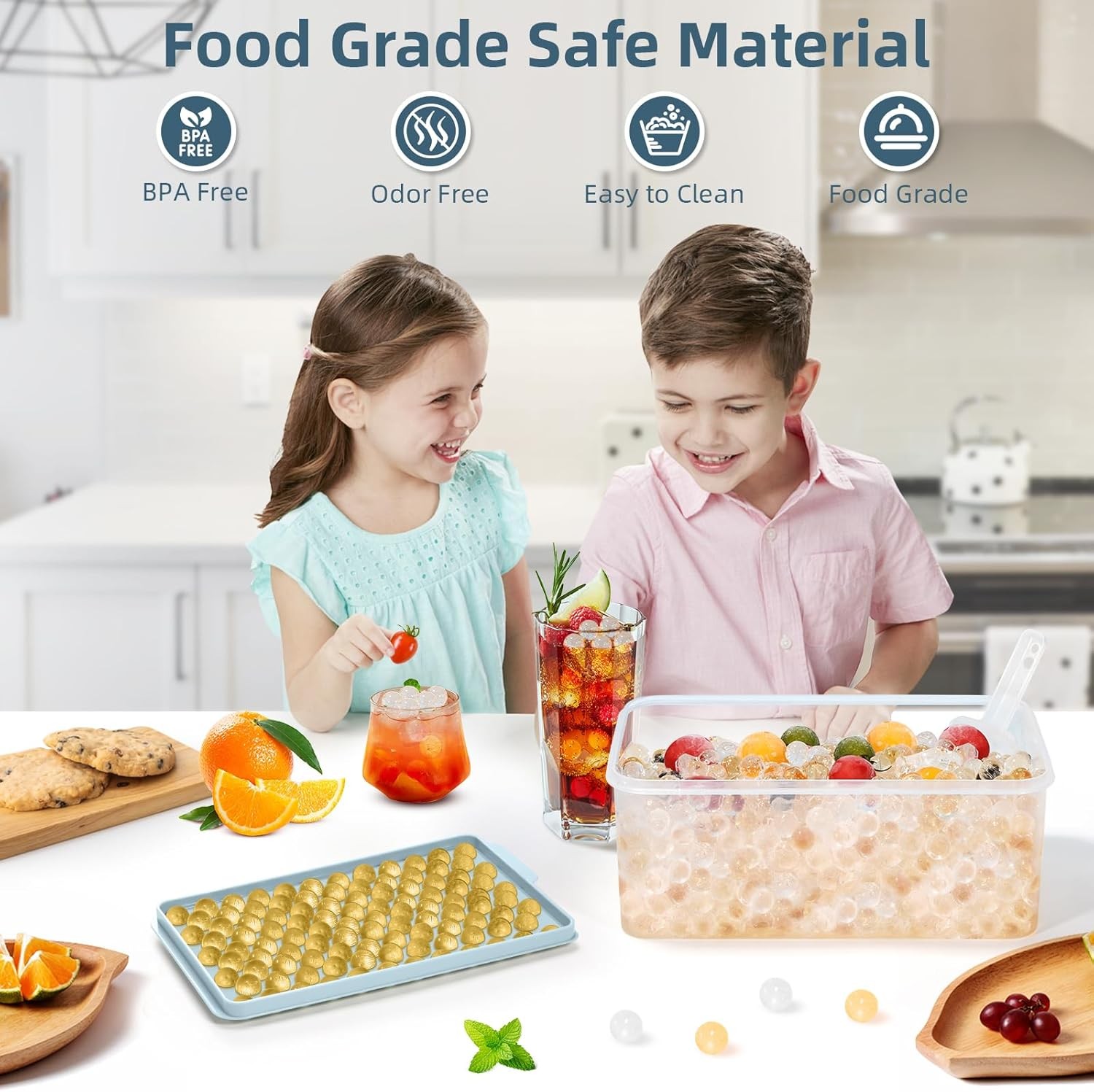 WIBIMEN Mini Ice Cube Trays, 0.55” Tiny Pebble Ice for Iced Coffee & Cocktails