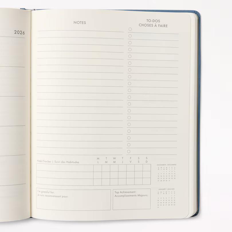Eccolo Large PU Planner, 17 Month Blue