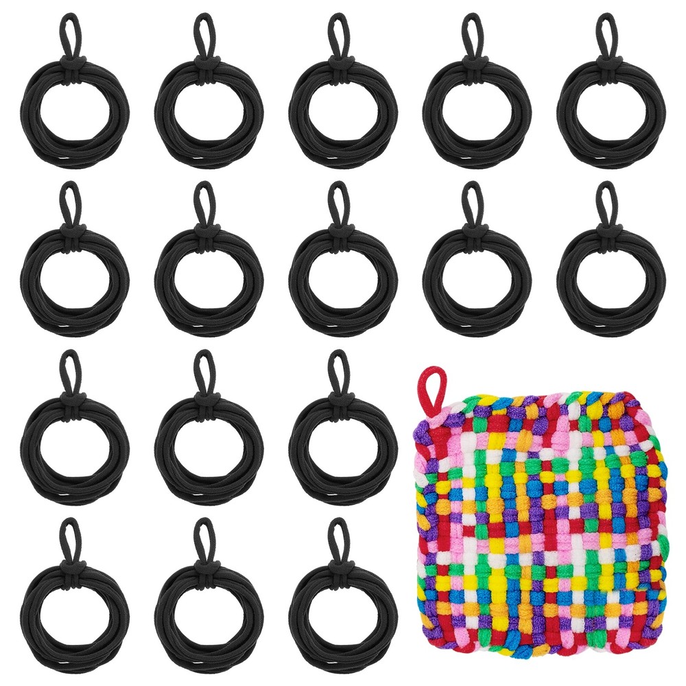 100 Pcs Potholder Loom Refill Loops, Elastic Potholder Weaving Loops, Black