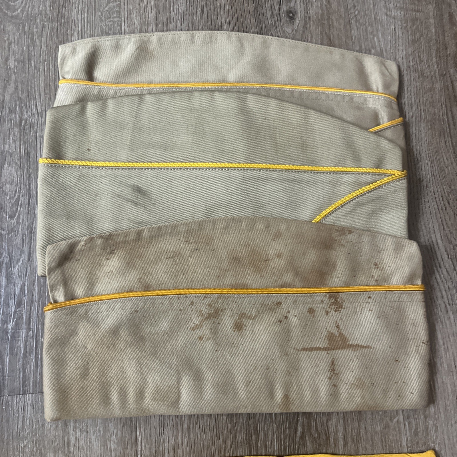 WWII Korea Cavalry Armored Garrison Cap Tie Hat Ascot MILITARY Yellow Vietnam