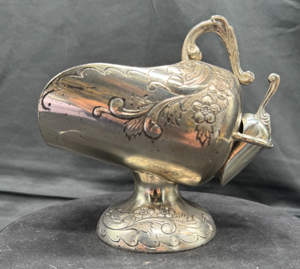 Silverplate Sugar Scuttle with Scoop Sugar Dish Sugar Bowl