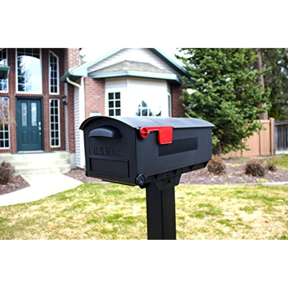Gibraltar Mailboxes Patriot Large Capacity Rust-Proof Plastic Black, Post-Mount