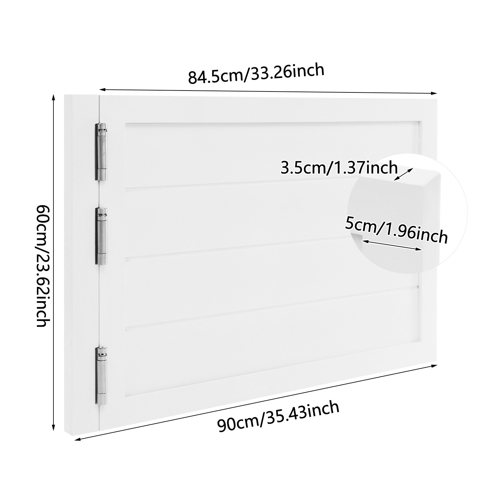 Partition Door, Solid Wood Door, Partition Door for Shop Entrance 90*60cm White