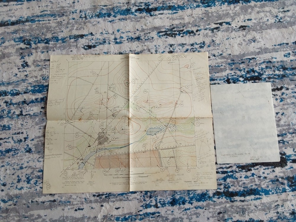 WWII 1943 Comanche County OK Training Map US Army