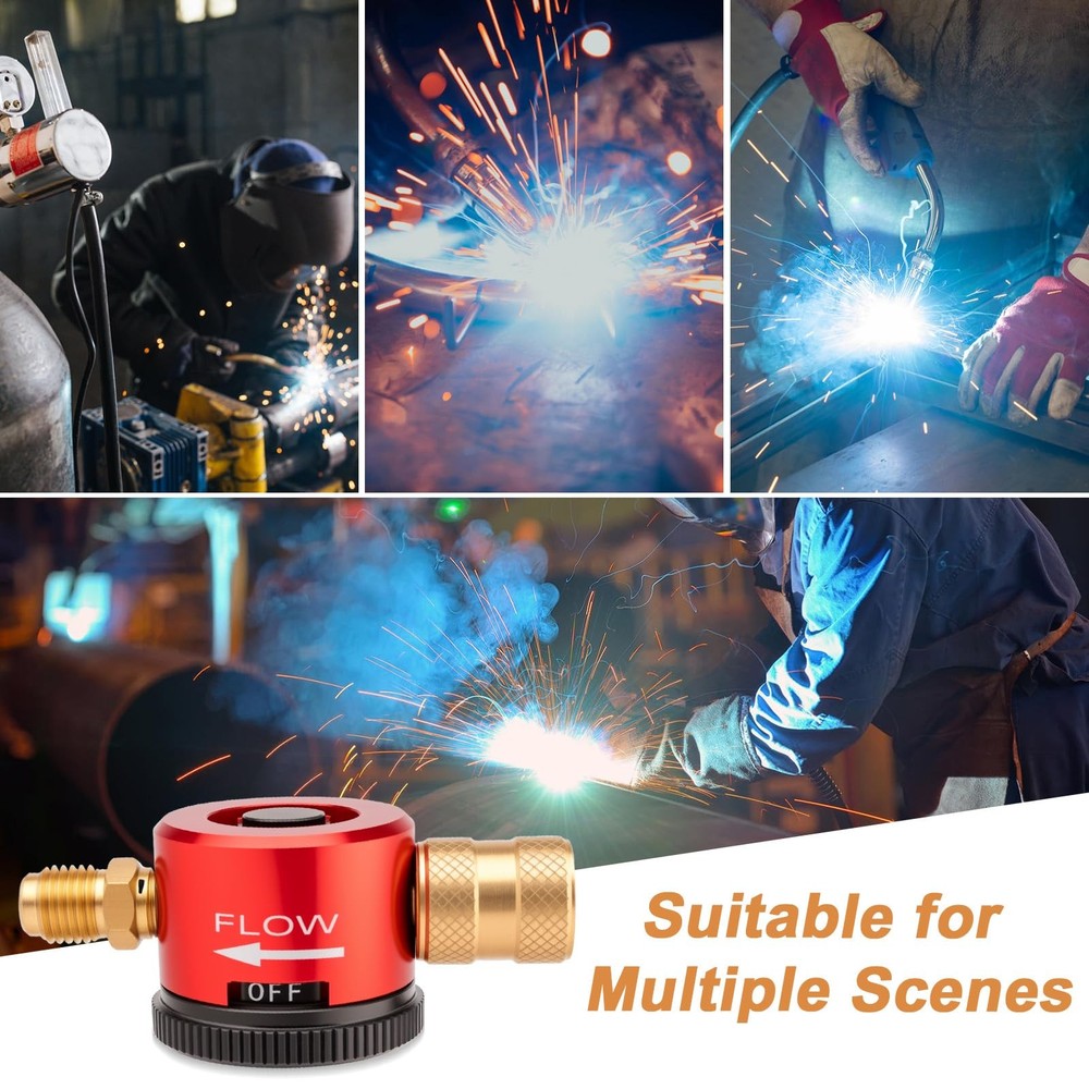 Upgraded Nitrogen Purge Tool with & Brazing Modes, 1/4" Flare ‎red