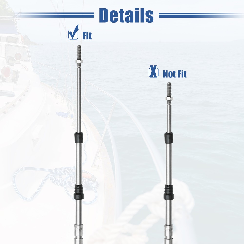 Universal 6ft 71" Marine Throttle Shift Remote Control Box Cable Pack of 2