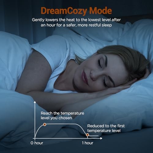 Heated Mattress Pad Twin Size, Foot Temp Diff Design & Preheat Function &