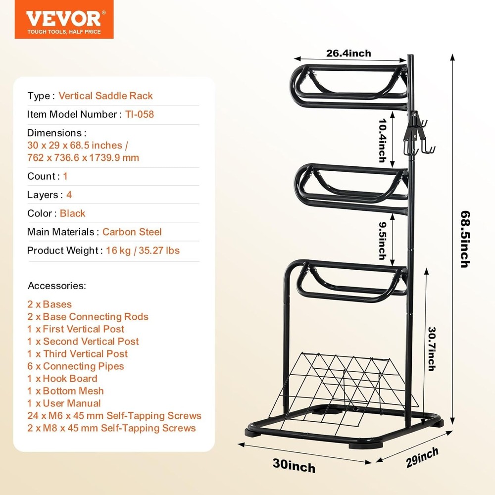 Multi-Functional Freestanding Saddle Blanket Holder with Durable Construction