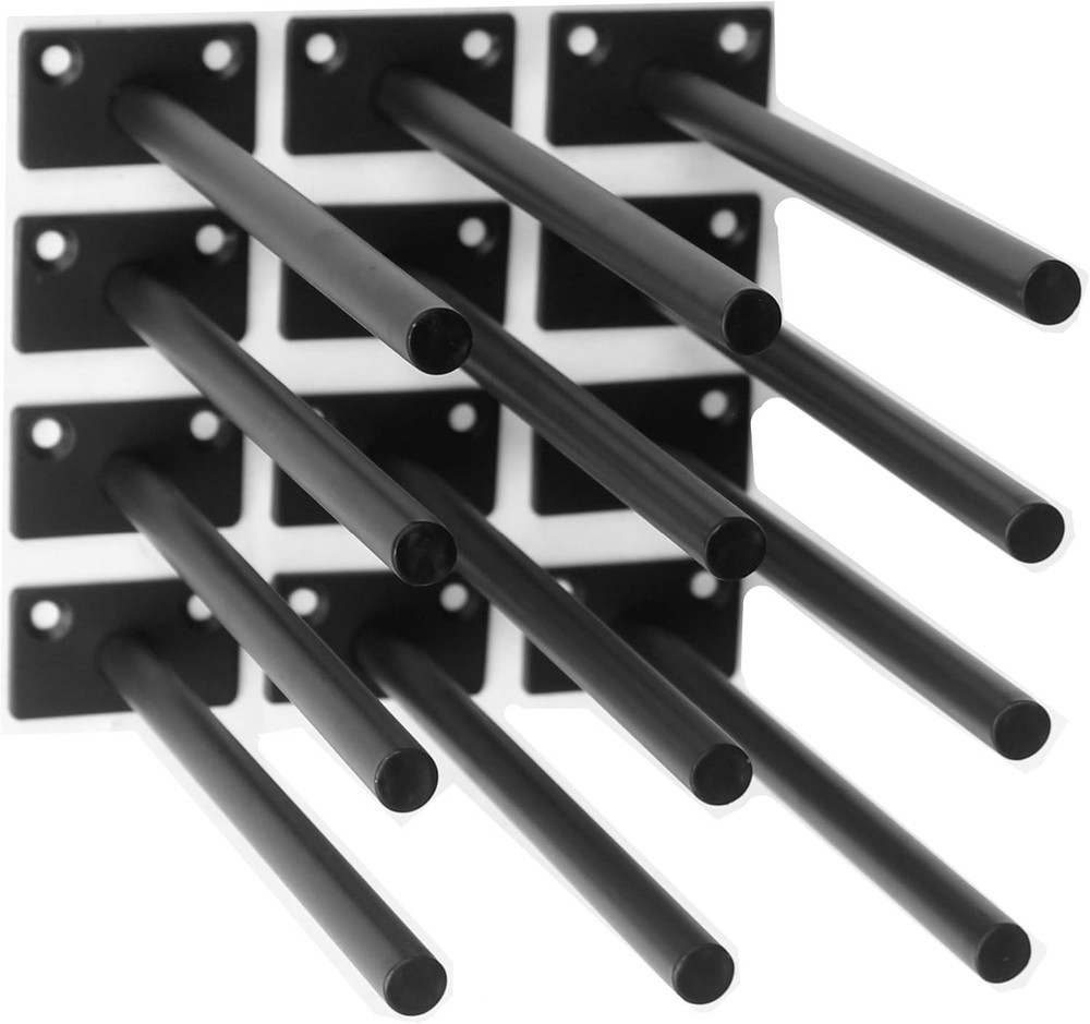 12 Pcs 8" Black Solid Steel Floating Shelf Bracket Blind 8 Inch