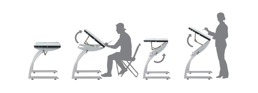 SD STUDIO DESIGNS Triflex Drawing Table, Sit to Stand Up Adjustable Office Ho...