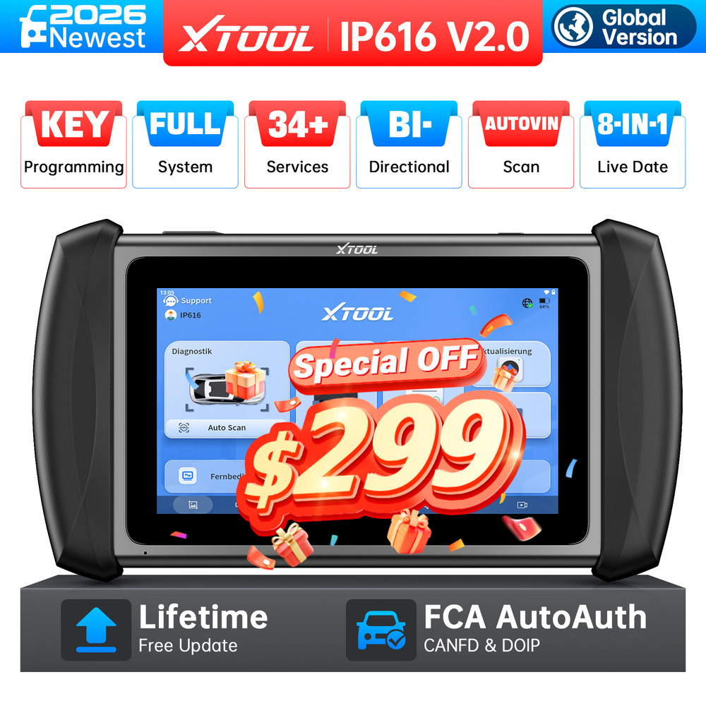 XTOOL IP616 Bi-directinal OBD2 Scanner All System Diagnostic Tool Key Programmer