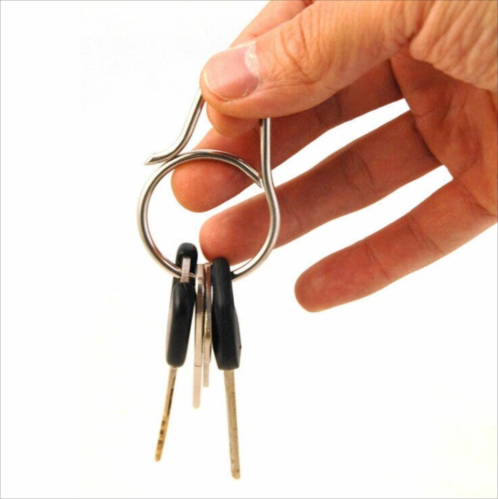 Solid Titanium Wire made Key Chain Tool Knapsack Buckle Outdoor EDC Connector