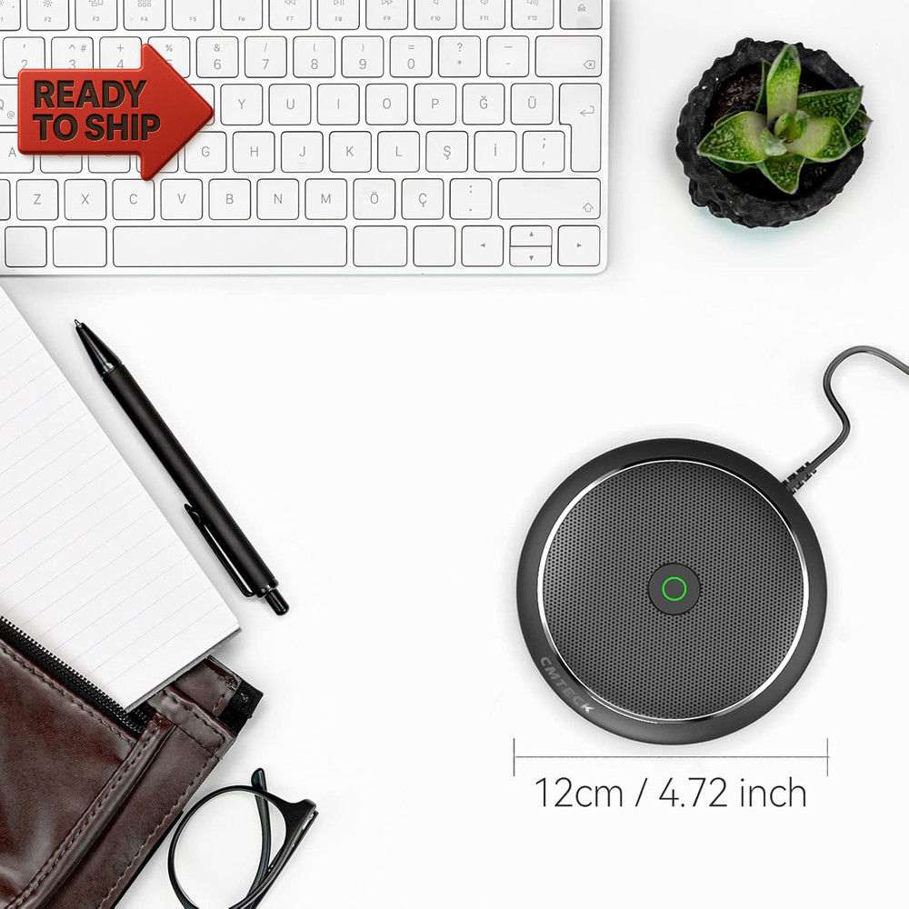 CMTECK Conference USB Microphone, Computer Desktop Mic with Mute Function, Omni