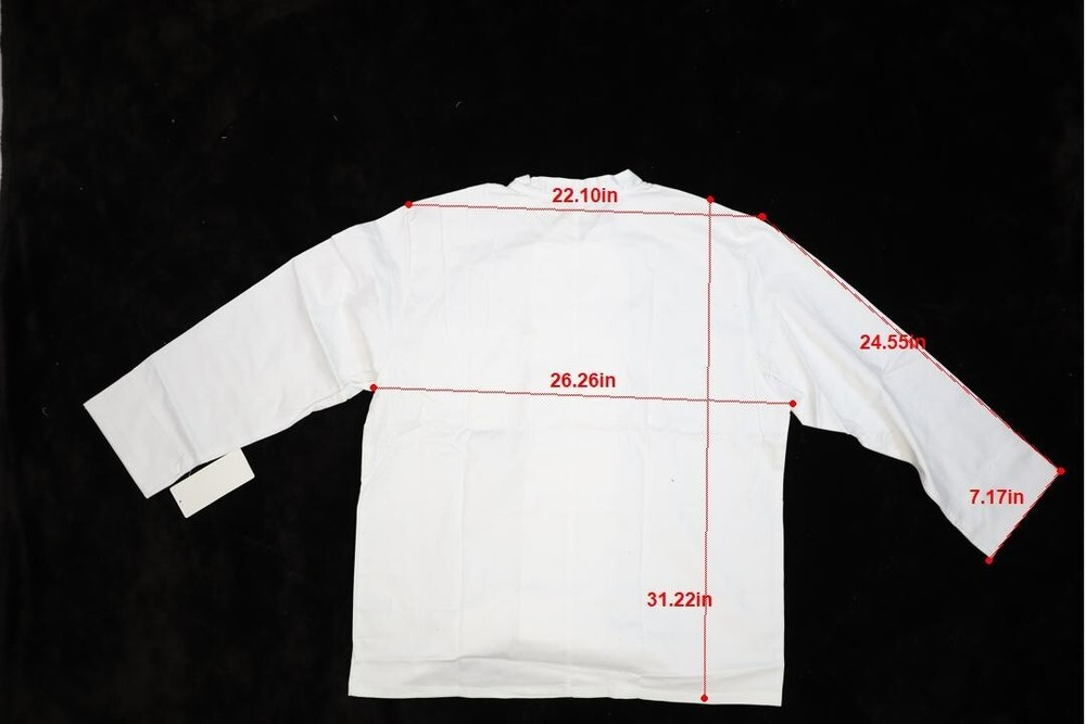 Chef Works Bordeaux Basic Chef Coat Jacket Button Down White Unisex XL