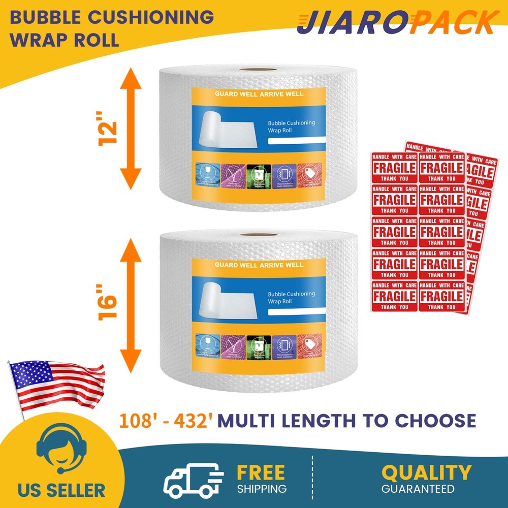 3/16 Small Bubble Cushioning Wrap Padding Roll Perforated Every 12" Multi Length