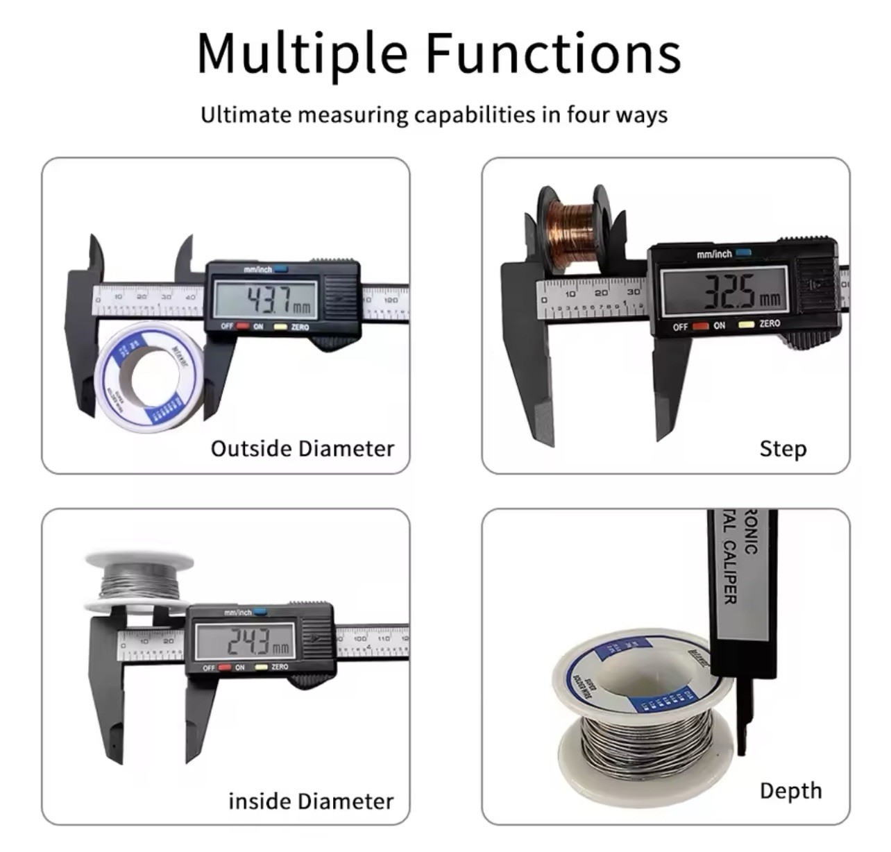 6" 150mm Carbon Fiber Electronic Digital Vernier Caliper Micrometer Gauge LCD