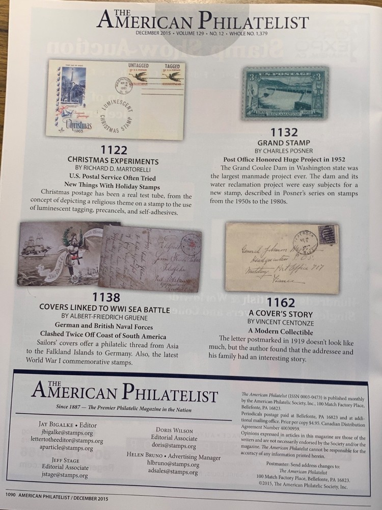 American Philatelist Magazine 2015, December
