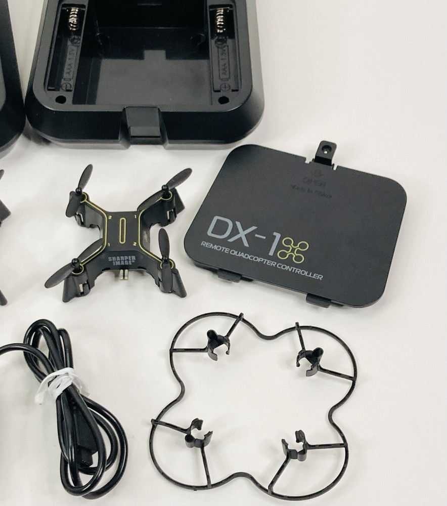 Sharper Image Auto Pilot DX-1 Micro Drone X2 Drones w/ Controllers Case Working