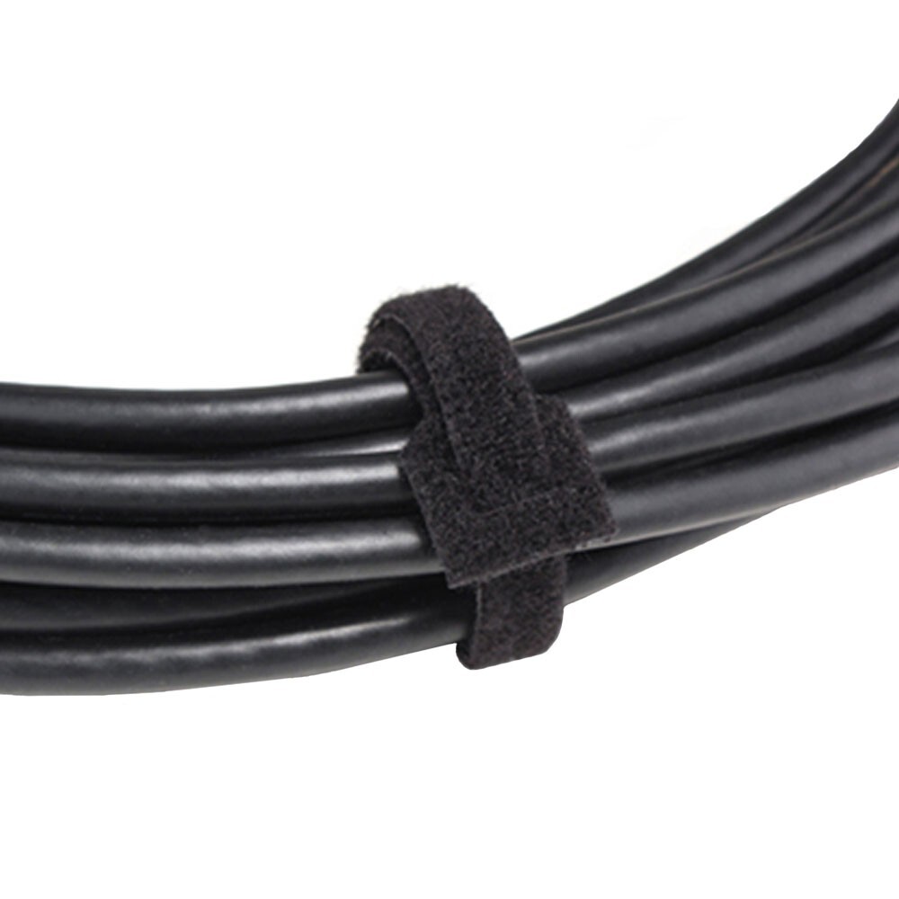 Construct Pro Hook & Loop Fastening Cable Ties, 6-inch (Black, 5 Pack)