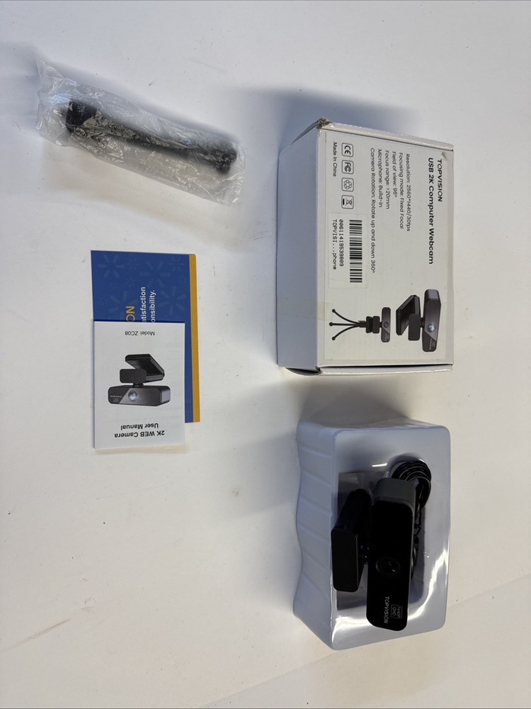 2K QHD Webcam with Microphone and Stand, Plug and Play Streaming Computer Camera