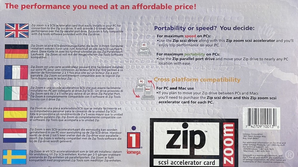 Zip Zoom SCSI Accelerator Card / PC Windows New NIB