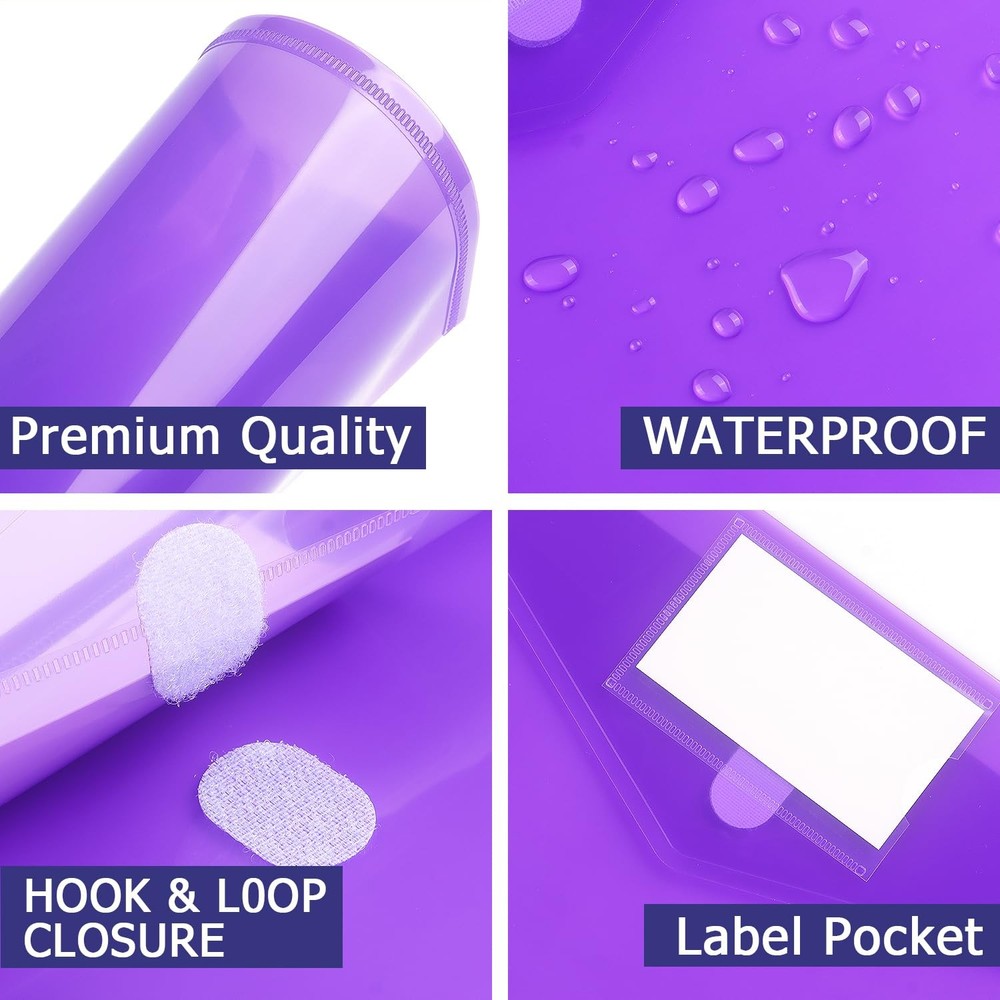 6 PCS Plastic File Folders Envelopes for Documents, School Office Reusable