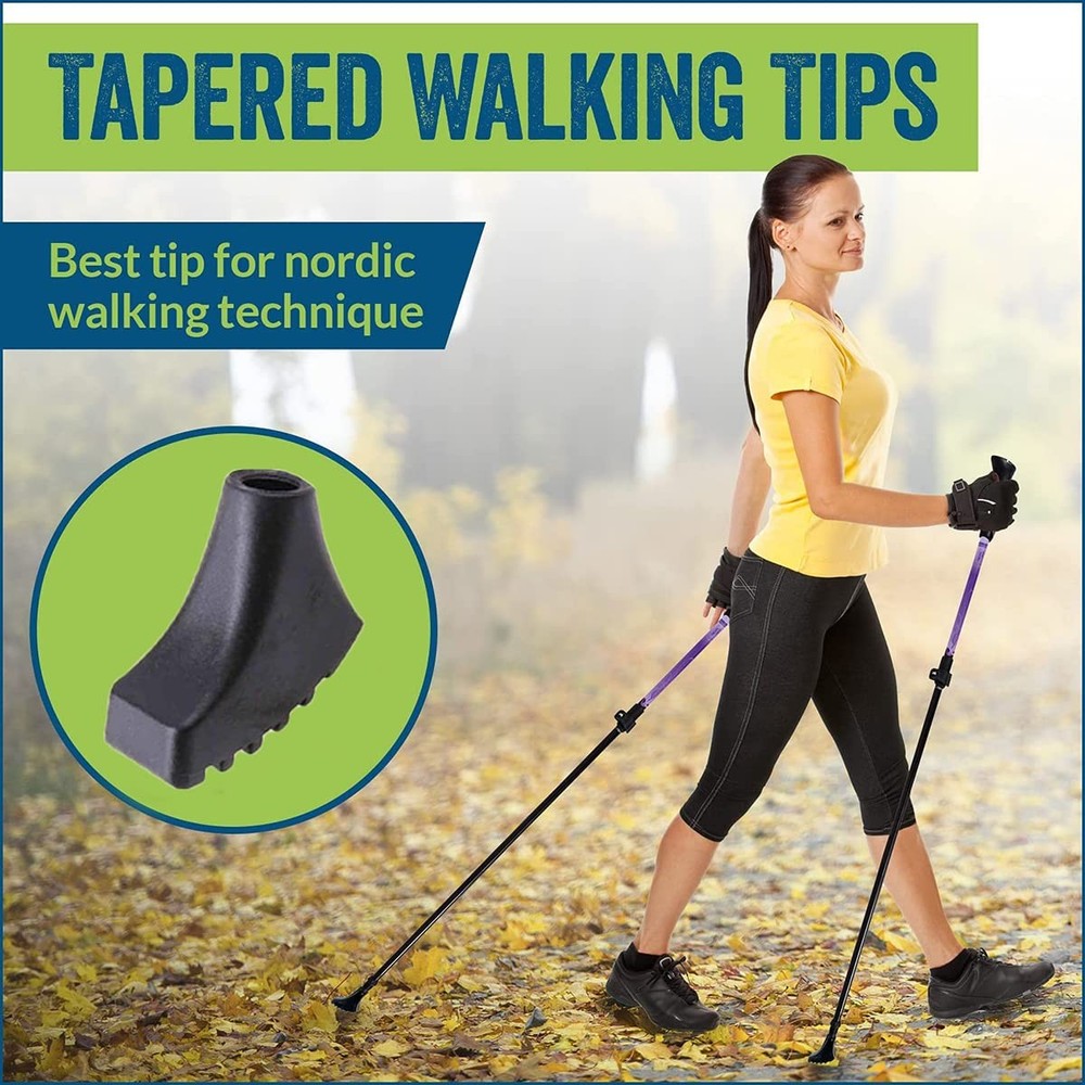 4pcs Rubber Trekking Pole Tips Boot - Walking Stick Tips Accessories, Rubber ...