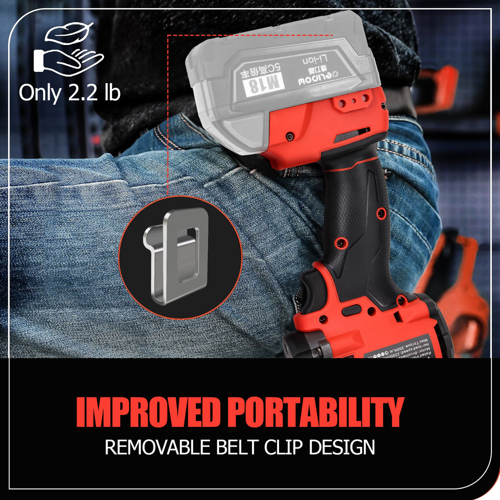 Cordless 1/4" Compact Impact Driver Compatible Milwaukee M18 Battery Bare Tool