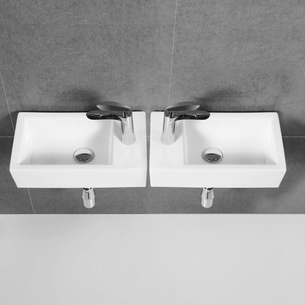 Wall Mount Bathroom Corner Sink Ceramic Vessel Small Sink Ceramic White