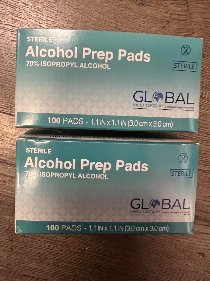 Alcohol Prep Pads 1200 Count(12 Pack)