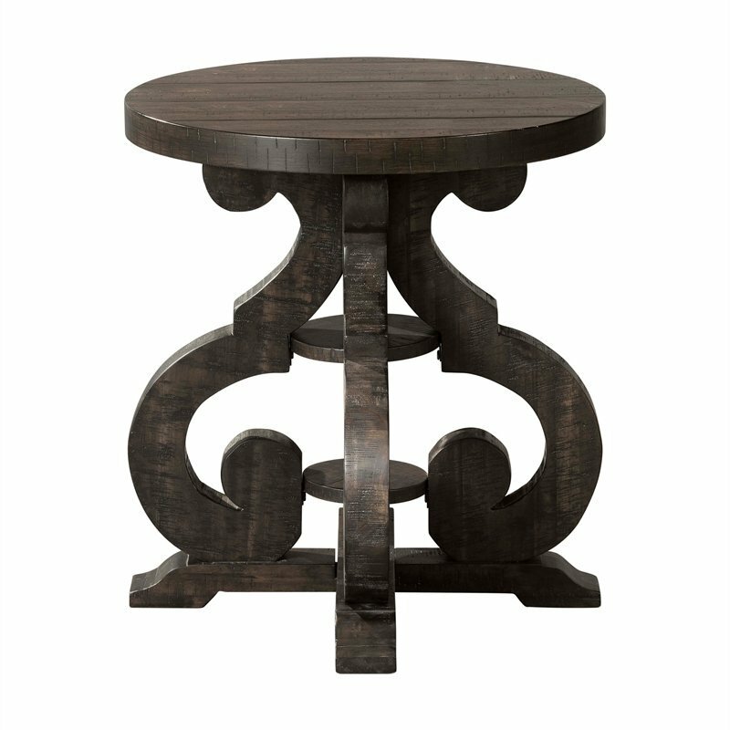 Bowery Hill Transitional Solid Wood End Table in Smokey Walnut Brown