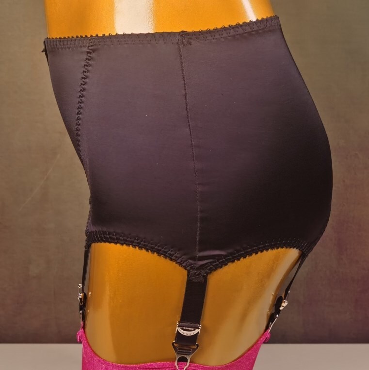 New Allacki 6 Straps Retro Satin Girdle Garter Belt Tummy Control Shapewear