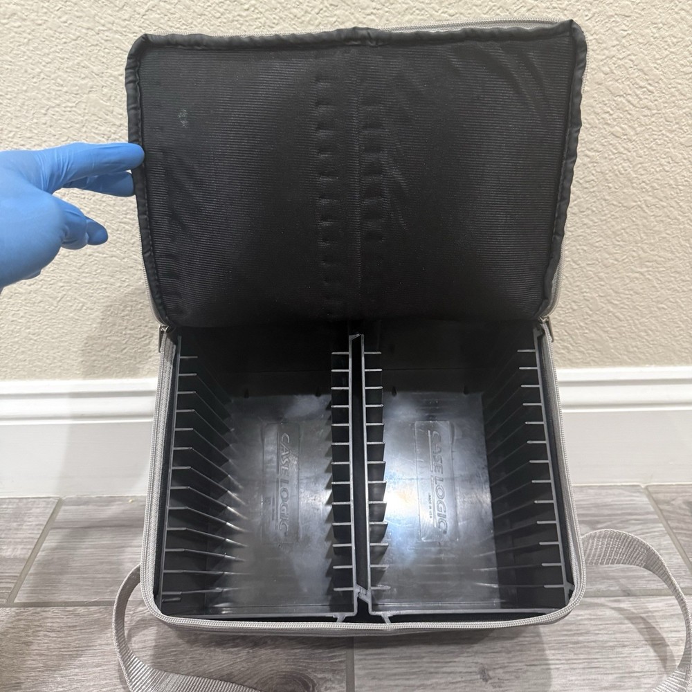 Gray Case Logic CD Carry Bag with Strap - 28 CD Case Holder