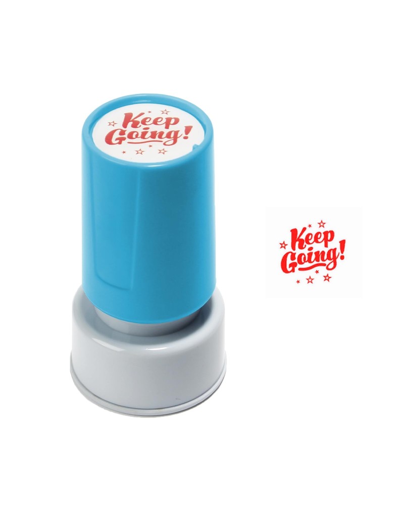 Keep Going' Round Teacher Stamp for Classroom Self-Inking Stamper Red Ink
