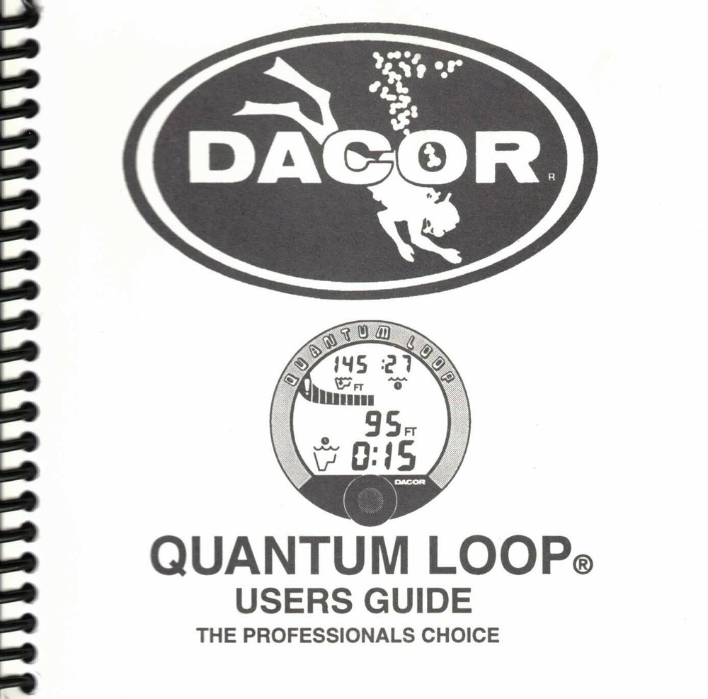 Dacor Quantum Loop Scuba Dive Puck Computer Printed Manual 74 Pages