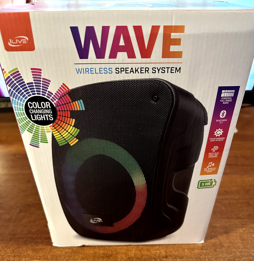 iLive Wave Bluetooth Wireless Speaker System, ISB273B, Black