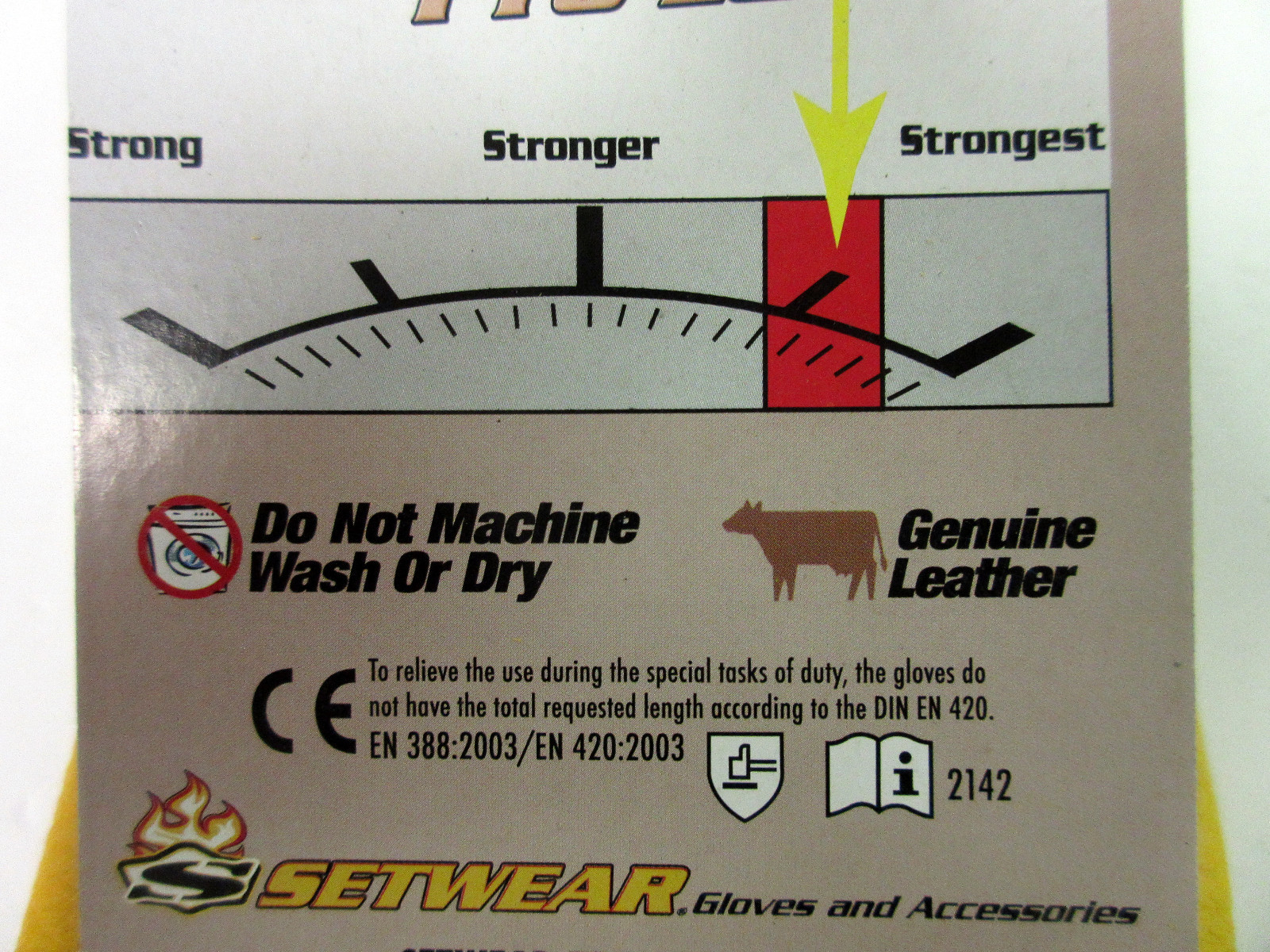 Setwear Pro Leather Tan Large Size Gloves Easy Entry Wide Opening Elastic Cuff