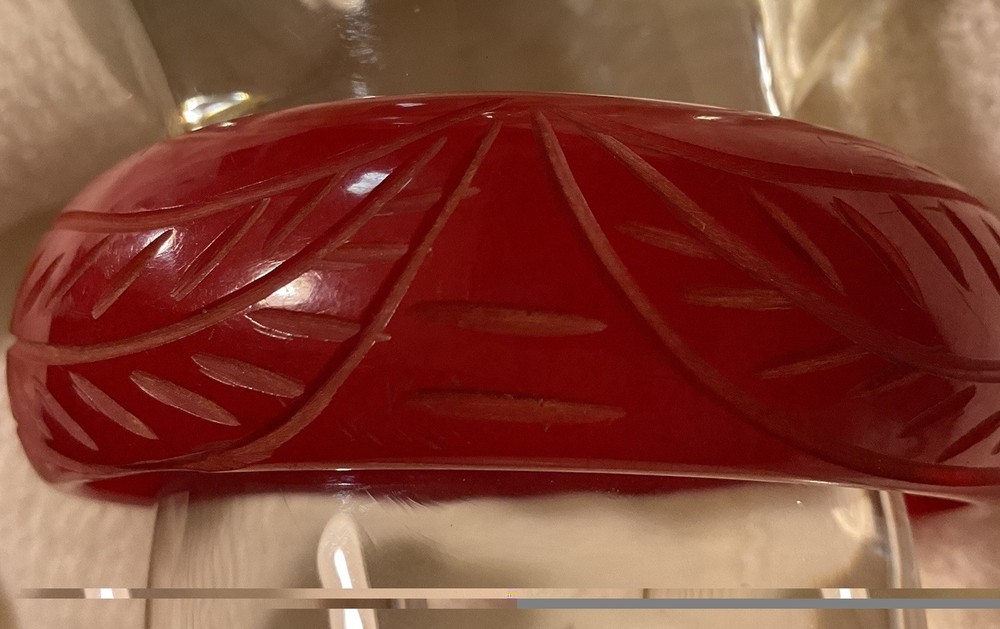Vintage Red Bakelite Bangle Bracelet